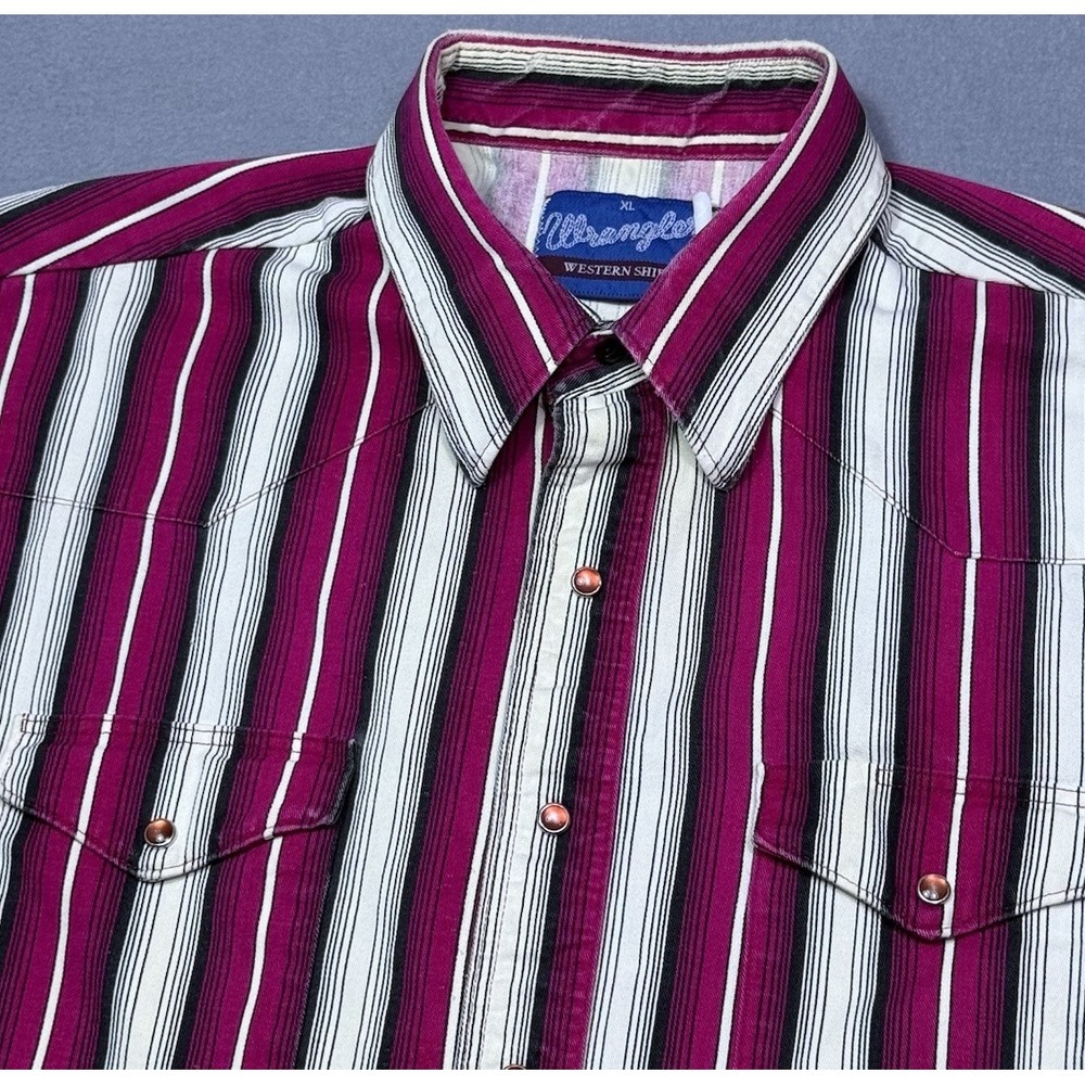 VINTAGE Wrangler Brushpopper Shirt Mens XL Colorblock Pearl Snap Cowboy Rodeo